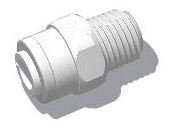 QCSG Series Male National Pipe Thread (NPT) x Push In Polypropylene Connector